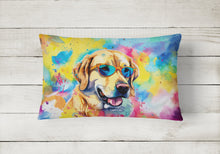 Load image into Gallery viewer, Yellow Labrador Hippie Dawg Fabric Decorative Pillow