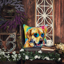 Load image into Gallery viewer, Yellow Labrador Hippie Dawg Fabric Decorative Pillow