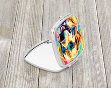 Load image into Gallery viewer, Yellow Labrador Hippie Dawg Compact Mirror – Stylish Purse Mirror with Artistic Covers
