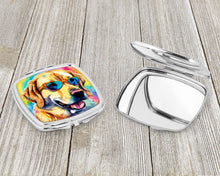 Load image into Gallery viewer, Yellow Labrador Hippie Dawg Compact Mirror – Stylish Purse Mirror with Artistic Covers
