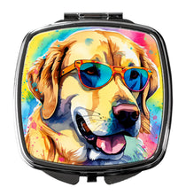Load image into Gallery viewer, Yellow Labrador Hippie Dawg Compact Mirror – Stylish Purse Mirror with Artistic Covers