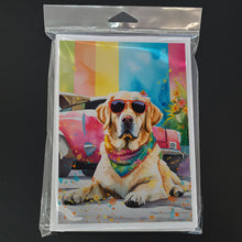 Load image into Gallery viewer, Yellow Labrador Hippie Dawg Greeting Cards - Blank Note Cards – 8-Pack of Artist-Designed Cards with Envelopes