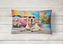 Load image into Gallery viewer, Yellow Labrador Hippie Dawg Fabric Decorative Pillow