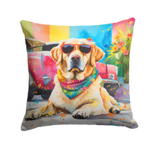Load image into Gallery viewer, Yellow Labrador Hippie Dawg Throw Pillow - 14x14 Decorative Pillow – Art for Your Home &amp; Patio