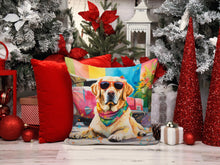 Load image into Gallery viewer, Yellow Labrador Hippie Dawg Fabric Decorative Pillow