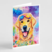 Load image into Gallery viewer, Yellow Labrador Hippie Dawg Greeting Cards - Blank Note Cards – 8-Pack of Artist-Designed Cards with Envelopes