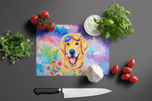 Load image into Gallery viewer, Yellow Labrador Hippie Dawg Glass Cutting Boards – Durable, Decorative Kitchen Art Large