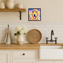 Load image into Gallery viewer, Yellow Labrador Hippie Dawg Framed Metal Print