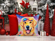 Load image into Gallery viewer, Yellow Labrador Hippie Dawg Fabric Decorative Pillow