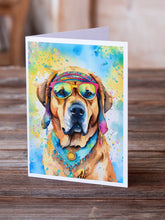 Load image into Gallery viewer, Mastiff Hippie Dawg Greeting Cards - Blank Note Cards – 8-Pack of Artist-Designed Cards with Envelopes
