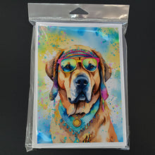 Load image into Gallery viewer, Mastiff Hippie Dawg Greeting Cards - Blank Note Cards – 8-Pack of Artist-Designed Cards with Envelopes