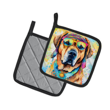 Load image into Gallery viewer, Mastiff Hippie Dawg Pot Holders - Set of 2 Decorative Kitchen Helpers | Made in the USA