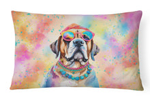 Load image into Gallery viewer, Mastiff Hippie Dawg Fabric Decorative Pillow