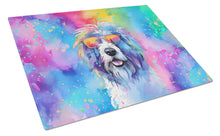 Load image into Gallery viewer, Old English Sheepdog Hippie Dawg Glass Cutting Boards – Durable, Decorative Kitchen Art Large