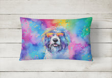 Load image into Gallery viewer, Old English Sheepdog Hippie Dawg Fabric Decorative Pillow