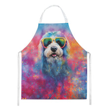 Load image into Gallery viewer, Old English Sheepdog Hippie Dawg Apron – Artist-Designed Kitchen, BBQ &amp; Craft Apron