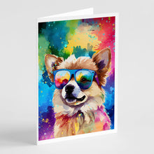 Load image into Gallery viewer, Pomeranian Hippie Dawg Greeting Cards - Blank Note Cards – 8-Pack of Artist-Designed Cards with Envelopes