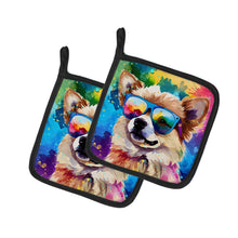 Load image into Gallery viewer, Pomeranian Hippie Dawg Pot Holders - Set of 2 Decorative Kitchen Helpers | Made in the USA