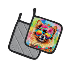 Load image into Gallery viewer, Pomeranian Hippie Dawg Pot Holders - Set of 2 Decorative Kitchen Helpers | Made in the USA