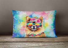 Load image into Gallery viewer, Pomeranian Hippie Dawg Fabric Decorative Pillow