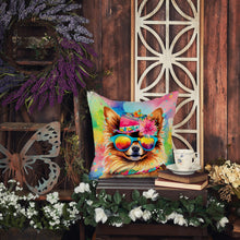 Load image into Gallery viewer, Pomeranian Hippie Dawg Throw Pillow - 14x14 Decorative Pillow – Art for Your Home &amp; Patio