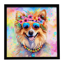 Load image into Gallery viewer, Pomeranian Hippie Dawg Framed Metal Print