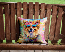 Load image into Gallery viewer, Pomeranian Hippie Dawg Throw Pillow - 14x14 Decorative Pillow – Art for Your Home &amp; Patio