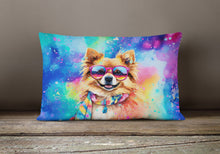 Load image into Gallery viewer, Pomeranian Hippie Dawg Fabric Decorative Pillow