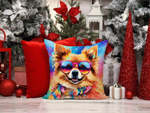 Load image into Gallery viewer, Pomeranian Hippie Dawg Throw Pillow - 14x14 Decorative Pillow – Art for Your Home &amp; Patio