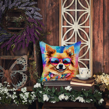 Load image into Gallery viewer, Pomeranian Hippie Dawg Throw Pillow - 14x14 Decorative Pillow – Art for Your Home &amp; Patio