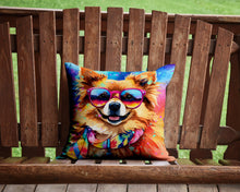 Load image into Gallery viewer, Pomeranian Hippie Dawg Throw Pillow - 14x14 Decorative Pillow – Art for Your Home &amp; Patio