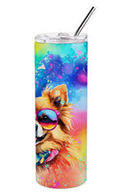 Load image into Gallery viewer, Pomeranian Hippie Dawg Stainless Steel Skinny Tumbler