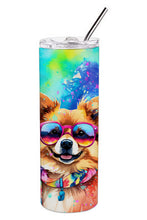 Load image into Gallery viewer, Pomeranian Hippie Dawg Stainless Steel Skinny Tumbler