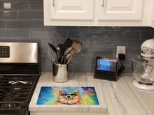 Load image into Gallery viewer, Pomeranian Hippie Dawg Glass Cutting Boards – Durable, Decorative Kitchen Art Large