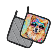 Load image into Gallery viewer, Pomeranian Hippie Dawg Pot Holders - Set of 2 Decorative Kitchen Helpers | Made in the USA