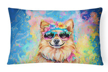 Load image into Gallery viewer, Pomeranian Hippie Dawg Fabric Decorative Pillow