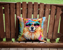 Load image into Gallery viewer, Pomeranian Hippie Dawg Throw Pillow - 14x14 Decorative Pillow – Art for Your Home &amp; Patio