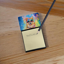 Load image into Gallery viewer, Pomeranian Hippie Dawg Sticky Note Holder- Refiilable Desk Accessory Note Pad