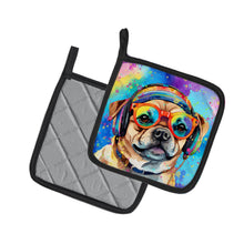 Load image into Gallery viewer, Pug Hippie Dawg Pot Holders - Set of 2 Decorative Kitchen Helpers | Made in the USA
