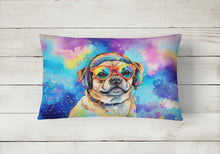 Load image into Gallery viewer, Pug Hippie Dawg Fabric Decorative Pillow