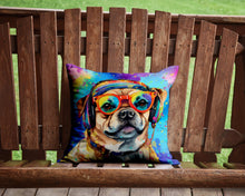 Load image into Gallery viewer, Pug Hippie Dawg Throw Pillow - 14x14 Decorative Pillow – Art for Your Home &amp; Patio