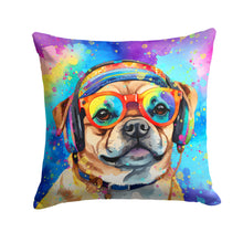 Load image into Gallery viewer, Pug Hippie Dawg Throw Pillow - 14x14 Decorative Pillow – Art for Your Home &amp; Patio