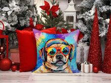 Load image into Gallery viewer, Pug Hippie Dawg Fabric Decorative Pillow