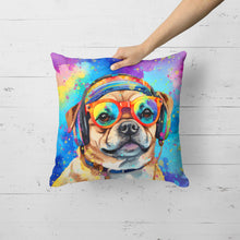 Load image into Gallery viewer, Pug Hippie Dawg Fabric Decorative Pillow