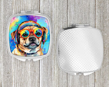 Load image into Gallery viewer, Pug Hippie Dawg Compact Mirror – Stylish Purse Mirror with Artistic Covers