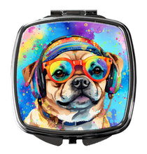 Load image into Gallery viewer, Pug Hippie Dawg Compact Mirror – Stylish Purse Mirror with Artistic Covers