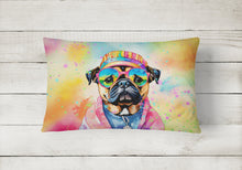 Load image into Gallery viewer, Pug Hippie Dawg Fabric Decorative Pillow