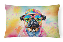Load image into Gallery viewer, Pug Hippie Dawg Fabric Decorative Pillow