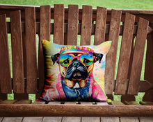 Load image into Gallery viewer, Pug Hippie Dawg Throw Pillow - 14x14 Decorative Pillow – Art for Your Home &amp; Patio
