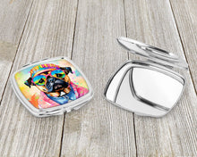 Load image into Gallery viewer, Pug Hippie Dawg Compact Mirror – Stylish Purse Mirror with Artistic Covers